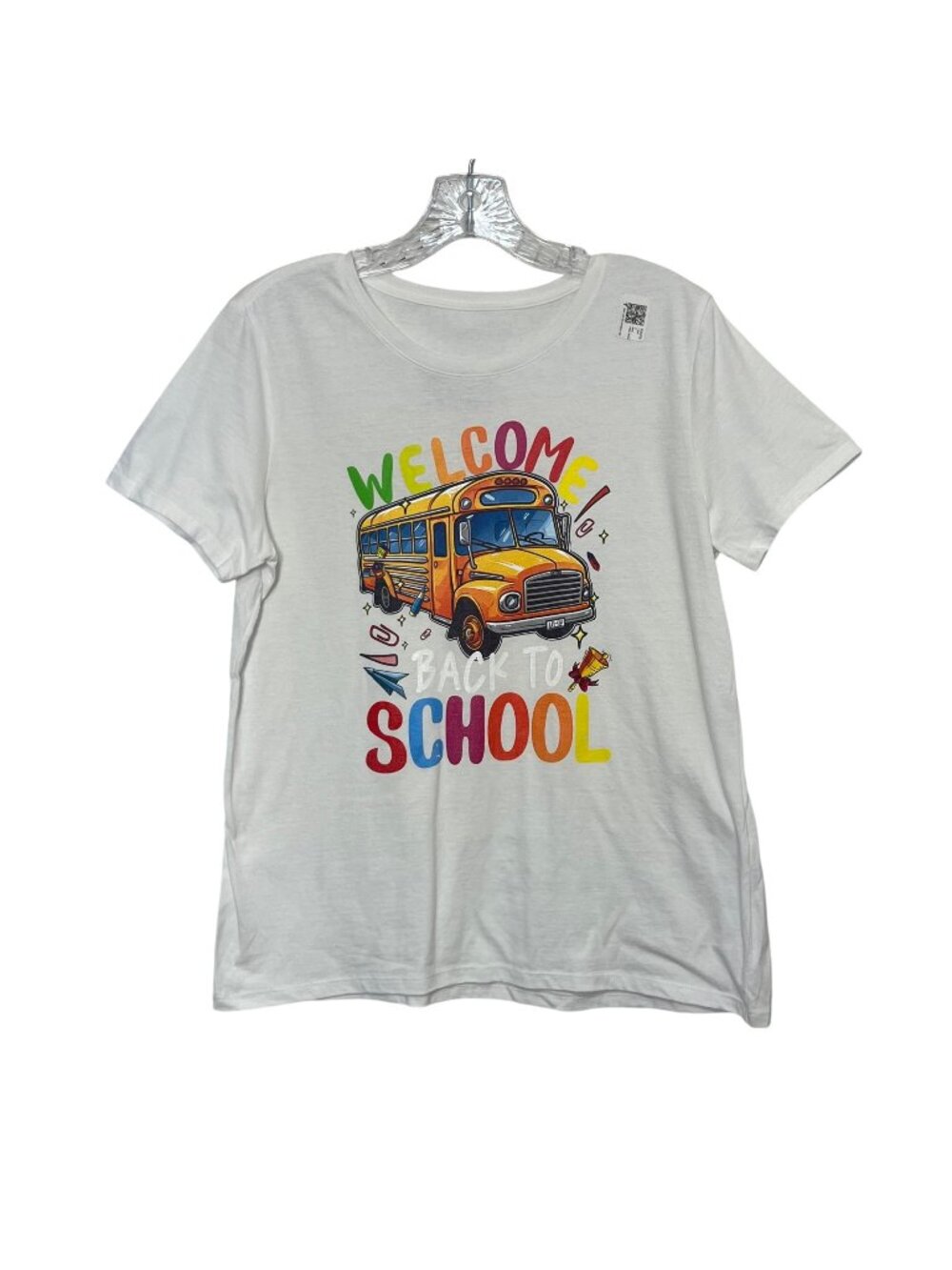 Welcome Back To School Tshirt Womens Medium White Cotton Teacher